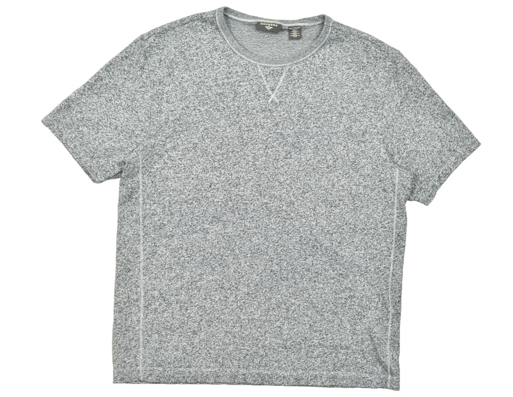 Dockers Men's XXL Gray Marl Heather Crew Neck Cotton T-Shirt Short Sleeve NEW
